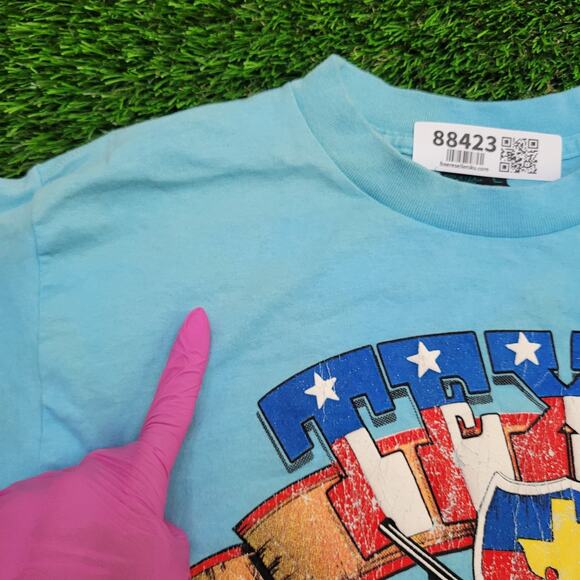 Vintage 80s Texas Armadillo Cowboy Shirt Medium 19x27 USA Made - Picture 6 of 12